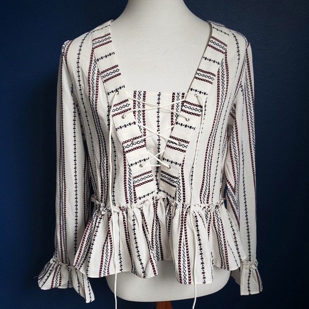 Chloe Oliver Anthropologie Dotted and Striped Top - Picture 6 of 6